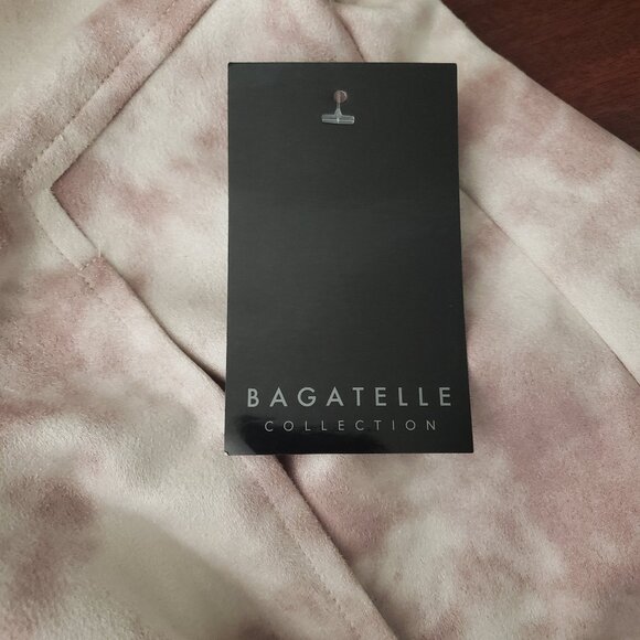 NWT Bagatelle Faux Suede Moto Jacket XS Cream Rose Tie Dye Full Zip - Picture 7 of 10